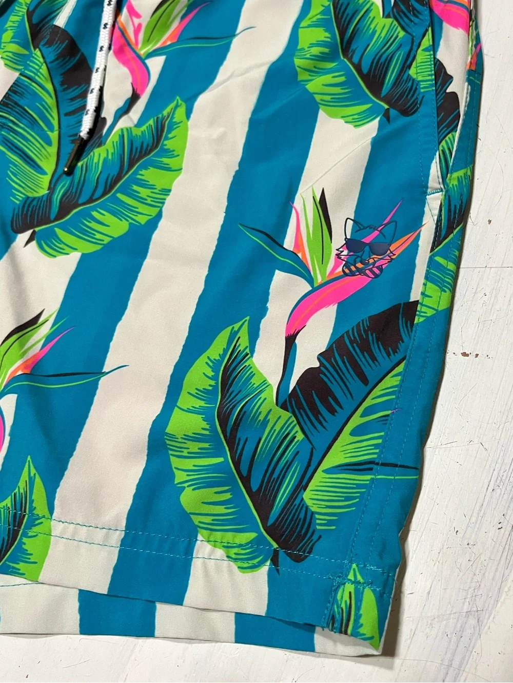 Party Pants Men’s Tropical Palm Leaf Swim Trunks Sz S Cruise Resort Beach
